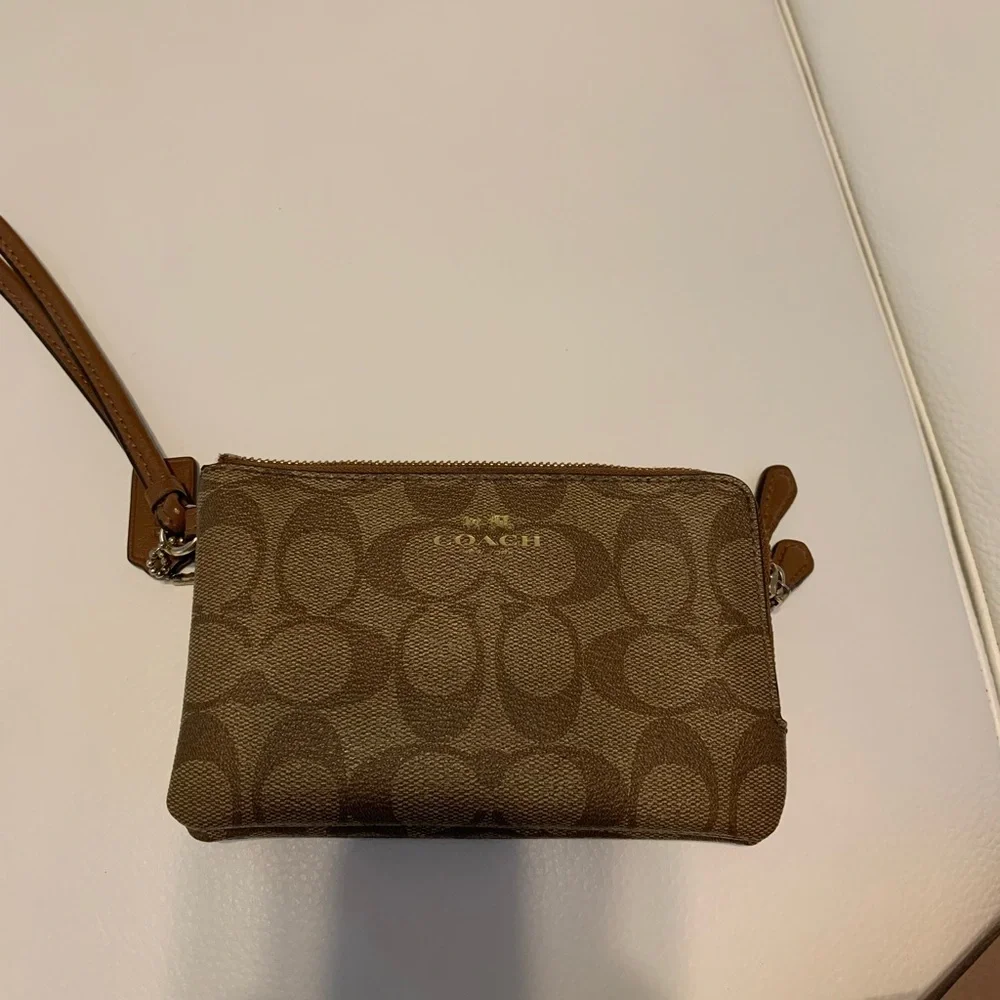 Coach Brown Monogram Clutch